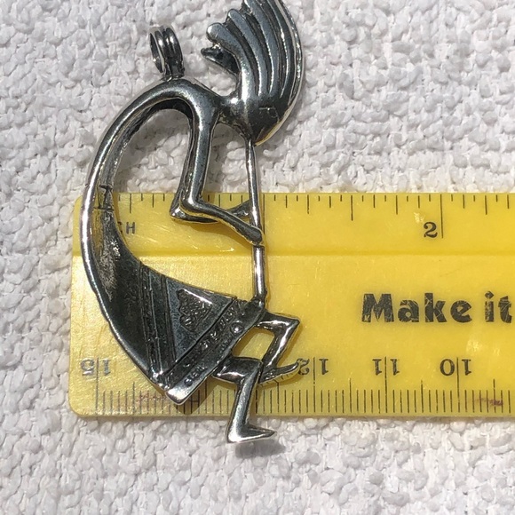 Native American Sterling Signed Kokopelli Pendant - Picture 3 of 9